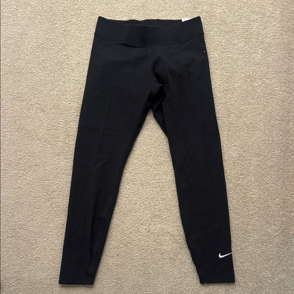 Nike Black Athletic Leggings with Swoosh Logo